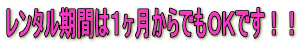 レンタル期間は1ヶ月からでもOKです!!